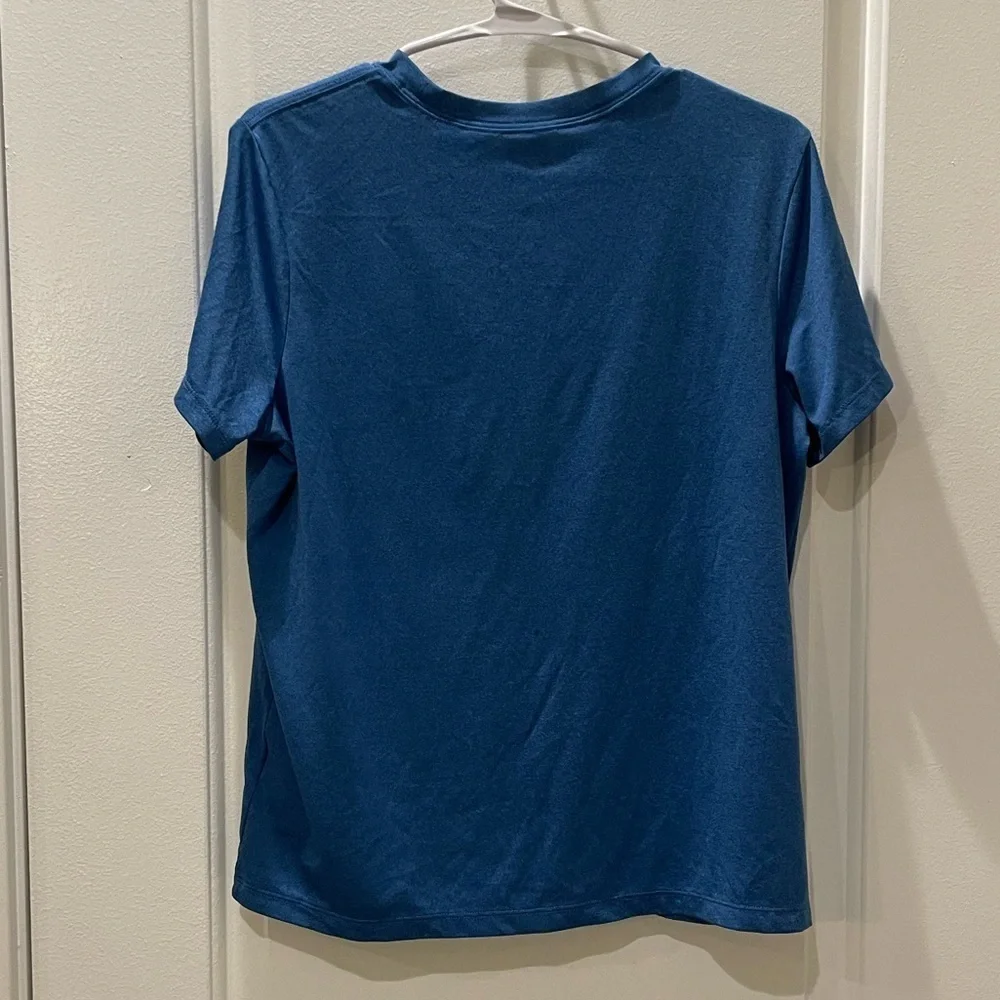 NEW…Nike Dri Fit Blue Tee with White Nike Logo